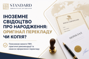 Переклад свідоцтва про народження для ПФУ